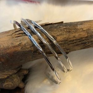 New Navajo Sterling Silver Bangle Bracelet Set